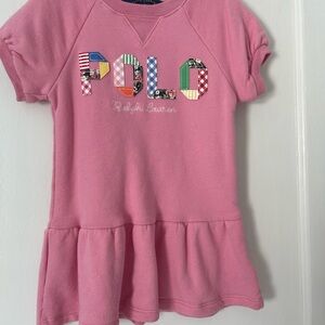 Polo by Ralph Lauren Pink Patch Letter Sweatshirt Dress